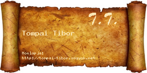 Tompai Tibor névjegykártya
